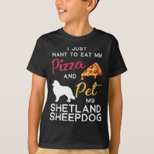 Shetland Sheepdog Dog Pizza lover owner Xmas Birth T-Shirt