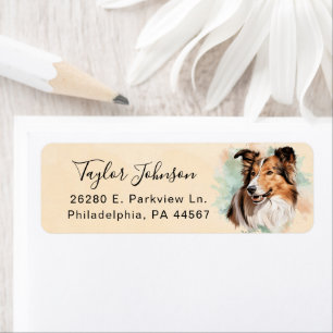 Shetland Sheepdog Dog Return Address Label