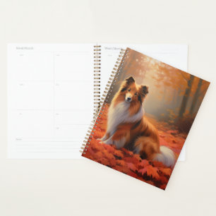 Shetland Sheepdog en automne Feuilles automne Insp