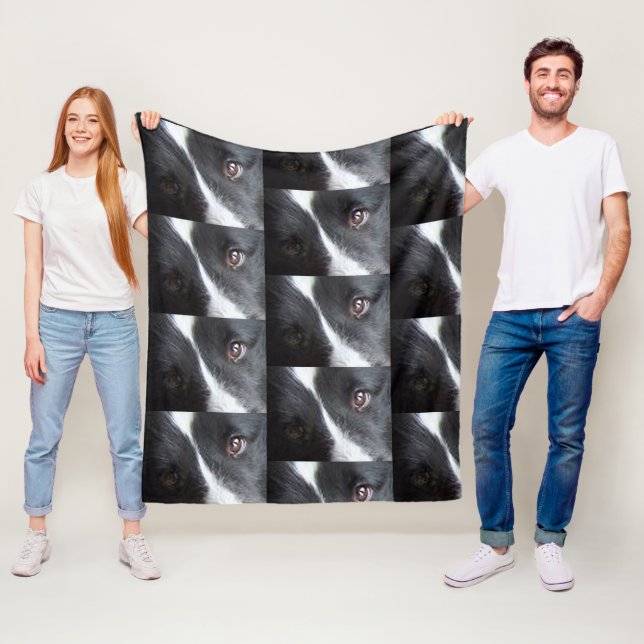 Shetland Sheepdog Eyes Fleece Blanket (In Situ)