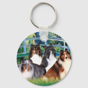Shetland Sheepdog (four) - Bridge Keychain