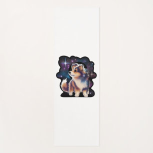 Shetland sheepdog galaxy yoga mat