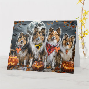 Shetland Sheepdog Halloween Spooky  Card