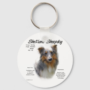 Shetland Sheepdog History Design Keychain