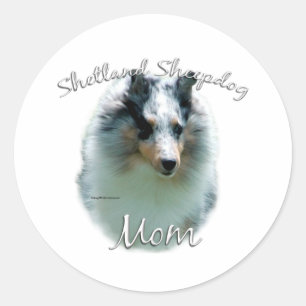 Shetland Sheepdog (merle) Mom 2 Classic Round Sticker