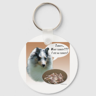Shetland Sheepdog (merle) Turkey Keychain
