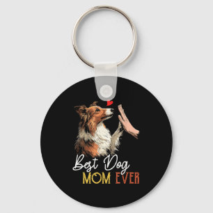Shetland sheepdog mom funny dog mama mother's day keychain