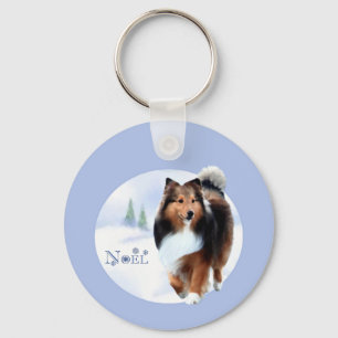 Shetland Sheepdog Noel Keychain