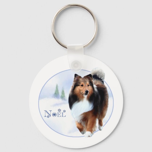 Shetland Sheepdog Noel Keychain (Front)