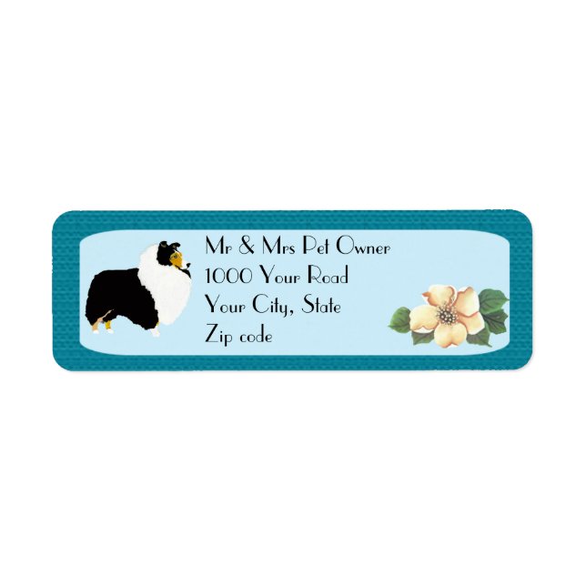 Shetland Sheepdog on Turquoise Floral (Front)