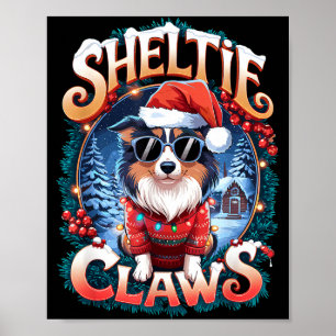 Shetland Sheepdog Owner Costume Sheltie Claws Chri Poster