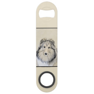 Shetland Sheepdog Painting - Cute Original Dog Art Bar Key