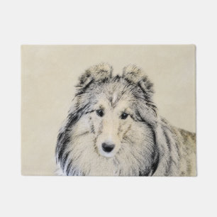 Shetland Sheepdog Painting - Cute Original Dog Art Doormat