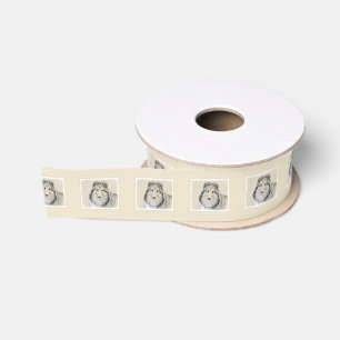 Shetland Sheepdog Painting - Cute Original Dog Art Grosgrain Ribbon