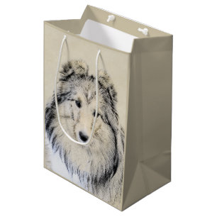 Shetland Sheepdog Painting - Cute Original Dog Art Medium Gift Bag