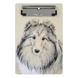 Shetland Sheepdog Painting - Cute Original Dog Art Mini Clipboard