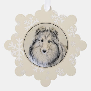 Shetland Sheepdog Painting - Cute Original Dog Art Ornament Card