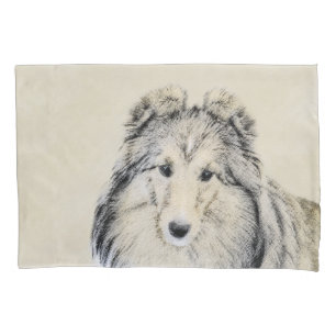Shetland Sheepdog Painting - Cute Original Dog Art Pillowcase