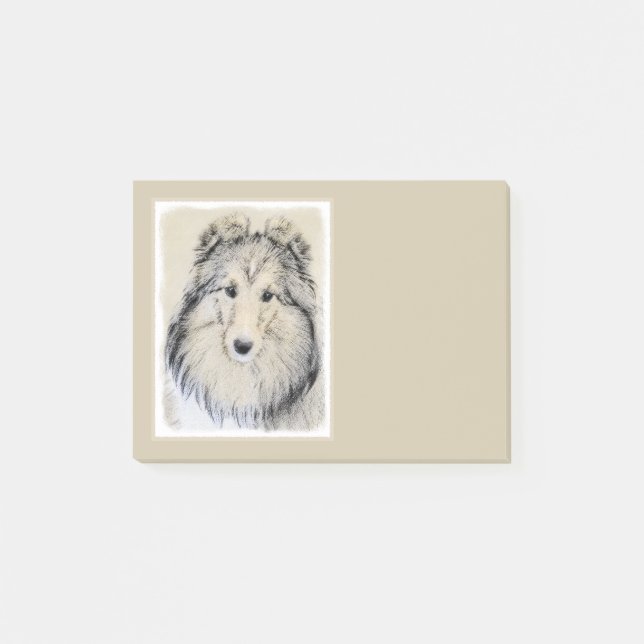 Shetland Sheepdog Painting - Cute Original Dog Art Post-it Notes (Front)