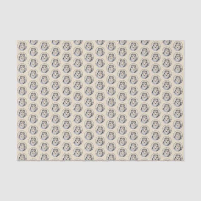 Shetland Sheepdog Painting - Cute Original Dog Art Tissue Paper (Front)