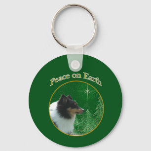 Shetland Sheepdog Peace Keychain
