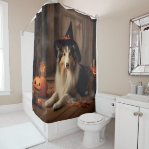 Shetland Sheepdog Pumpkins Halloween Scary