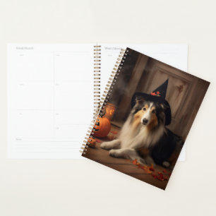 Shetland Sheepdog Pumpkins Halloween Scary Planner