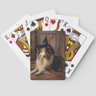 Shetland Sheepdog Pumpkins Halloween Scary  Playing Cards