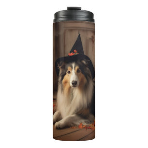 Shetland Sheepdog Pumpkins Halloween Scary Thermal Tumbler