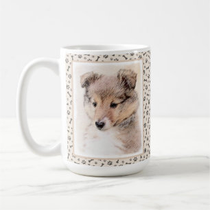 Shetland Sheepdog Puppy Painting Original Dog Art Coffee Mug