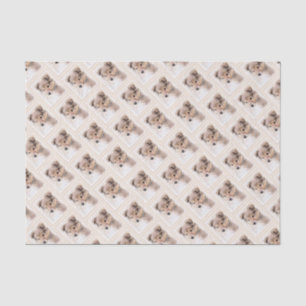 Shetland Sheepdog Puppy Painting Original Dog Art Tissue Paper