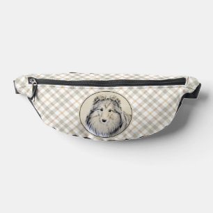 Shetland Sheepdog Puppy Painting Sheltie Dog Art Fanny Pack