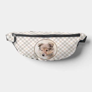 Shetland Sheepdog Puppy Painting Sheltie Dog Art Fanny Pack