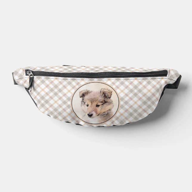 Shetland Sheepdog Puppy Painting Sheltie Dog Art Fanny Pack (Lay Down)