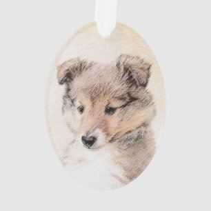 Shetland Sheepdog Puppy Peinture Chien original ar