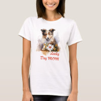 Shetland Sheepdog Puppy Pet Watercolor Flower