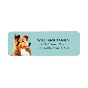 Shetland Sheepdog Retourner les étiquettes d'adres