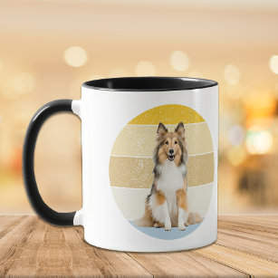 Shetland Sheepdog Retro Sunset Mug