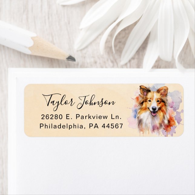 Shetland Sheepdog Return Address Label (Insitu)