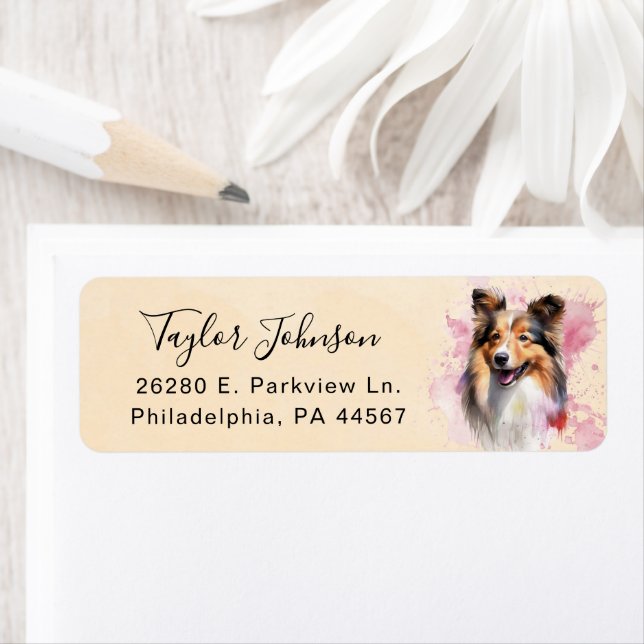 Shetland Sheepdog Return Address Label (Insitu)