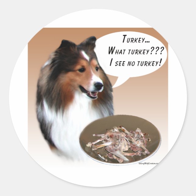Shetland Sheepdog (sable) Turkey Classic Round Sticker (Front)