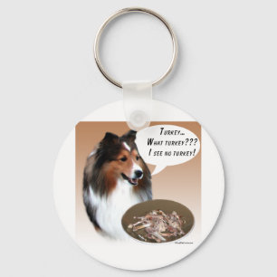 Shetland Sheepdog (sable) Turkey Keychain