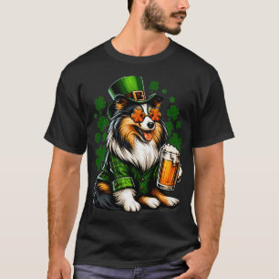 Shetland Sheepdog Saint Paddys Day Outfit For Love T-Shirt