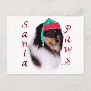 Shetland Sheepdog Santa Paws Holiday Postcard