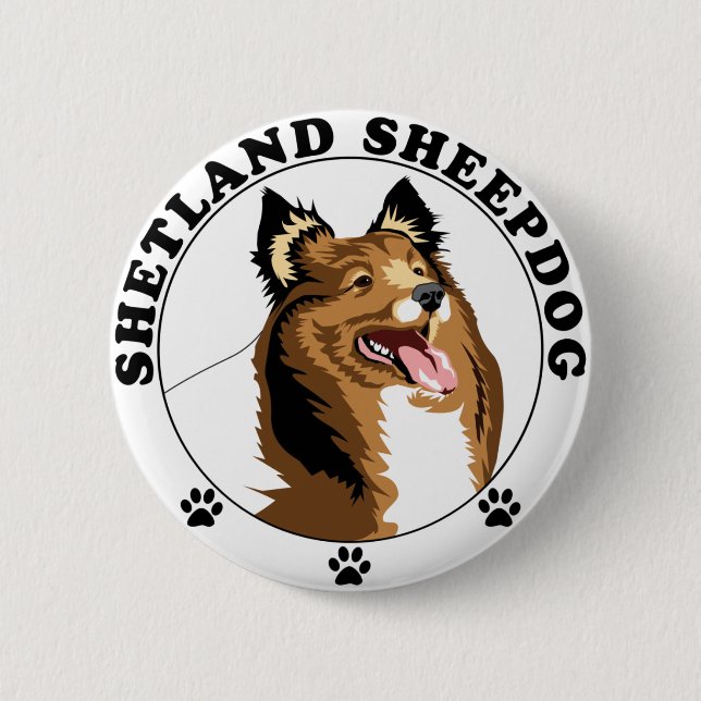 Shetland Sheepdog - Sheltie 2 Inch Round Button (Front)