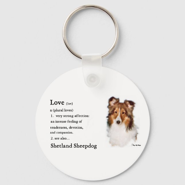 Shetland Sheepdog Sheltie Art Gifts Keychain (Front)