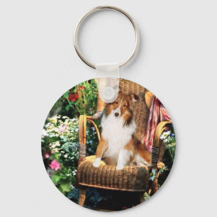 Shetland Sheepdog Sheltie Art Gifts Keychain