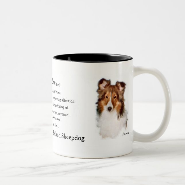 Shetland Sheepdog Sheltie Art Gifts Two-Tone Coffee Mug (Right)