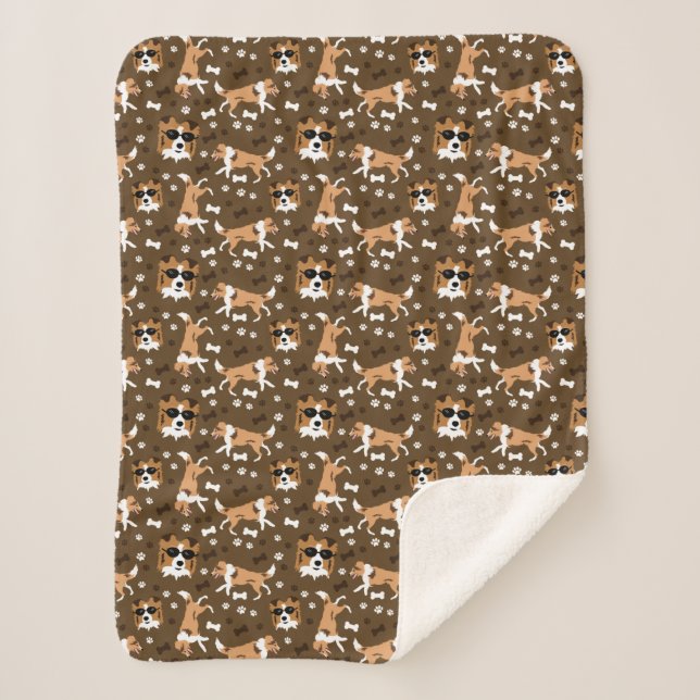 Shetland Sheepdog Sheltie Dog Pattern Sherpa Blank Blanket (Front)