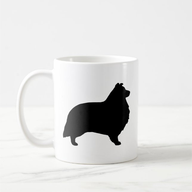 Shetland Sheepdog Sheltie Dog Silhouettes Coffee Mug (Left)